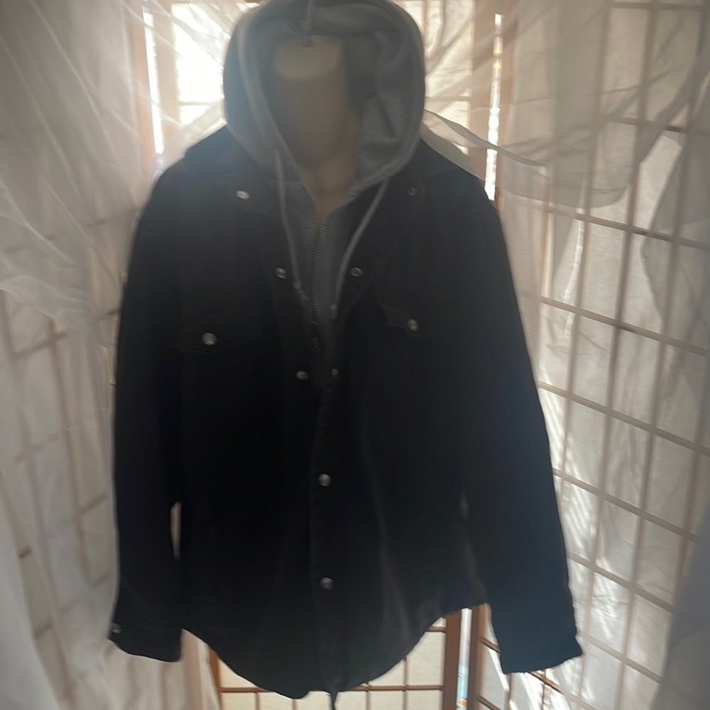 Craftsman men’s jacket quilted lining size large hoodie front zipper